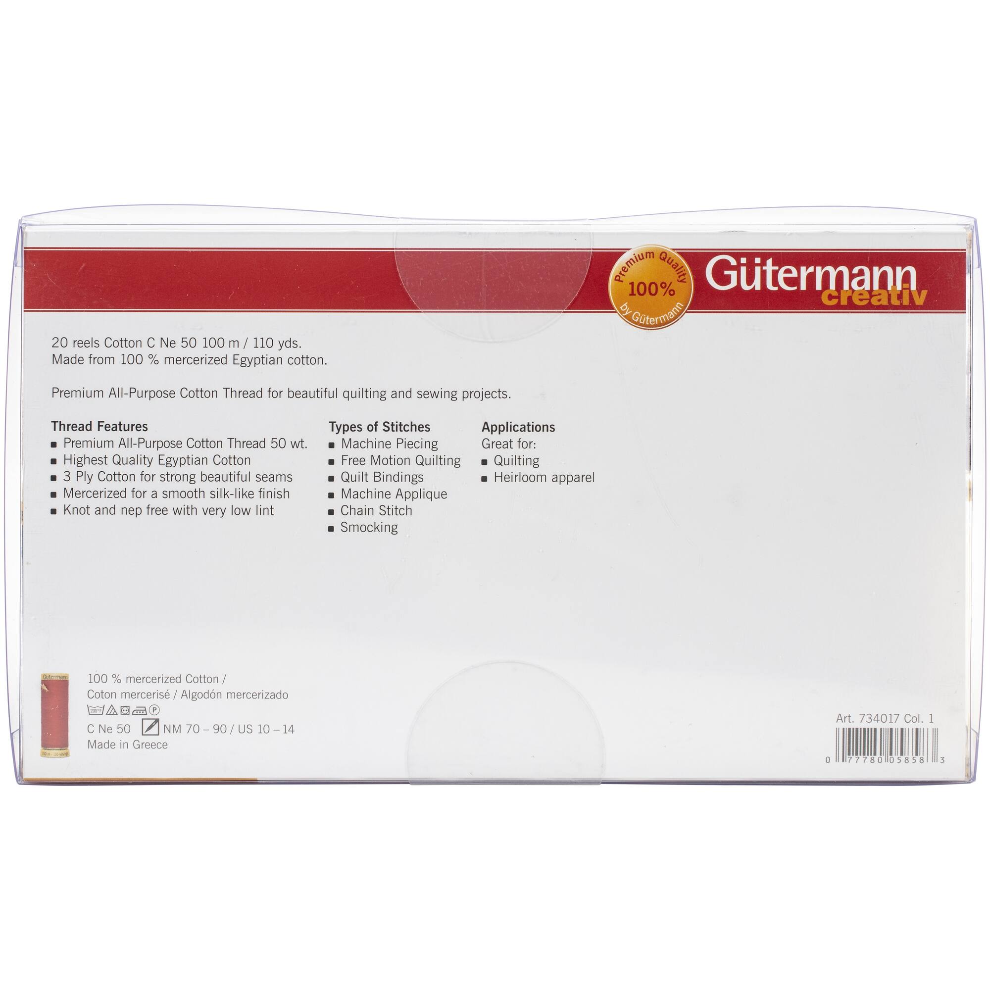 Gütermann Basics Cotton 50 Thread Set, 20ct.